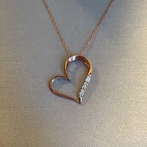 Zales rose gold and diamond necklace